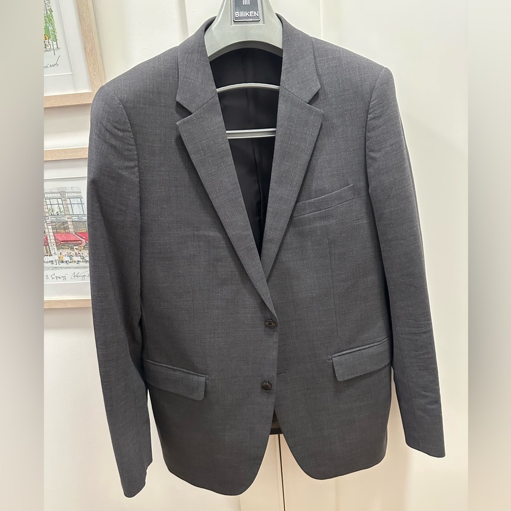 Theory Grey Suit Jacket and Pants Set